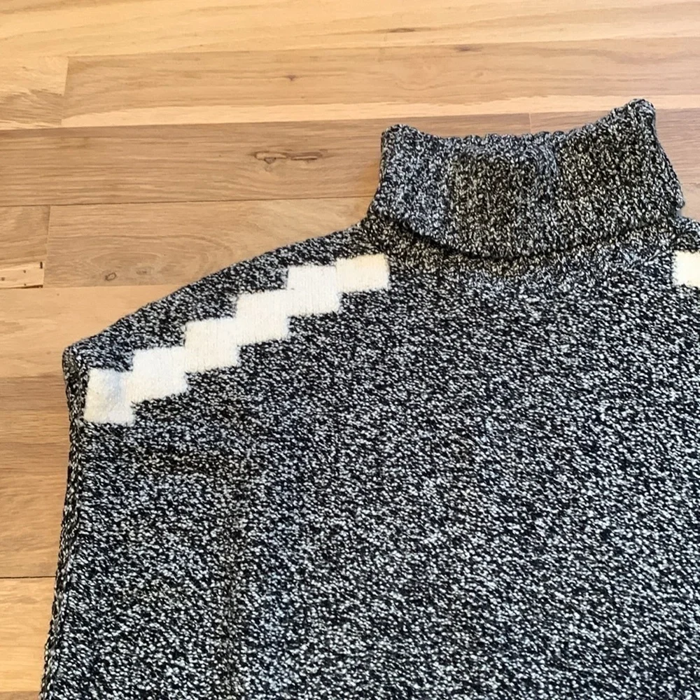 LOFT Turtleneck Drop Shoulder Oversized Marbled Sweater Tunic Women’s XS/S - Picture 5 of 16